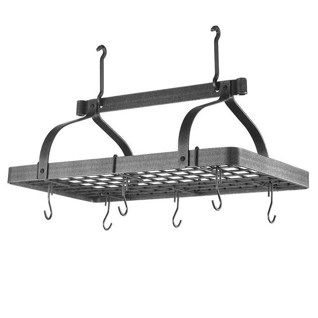 Enclume Steel Grande Cuisine Pot Rack, Hammered Steel