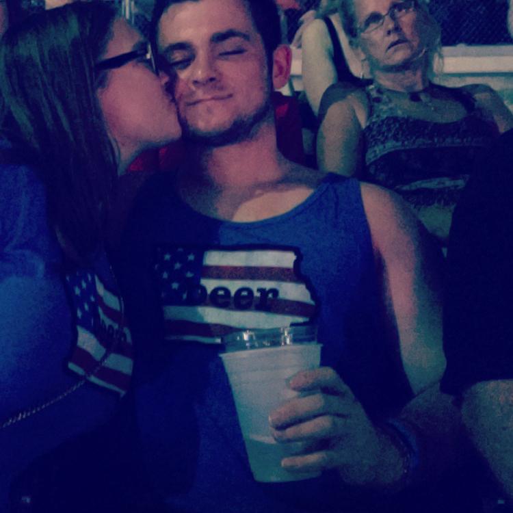 Matching beer shirts at the Iowa state fair.