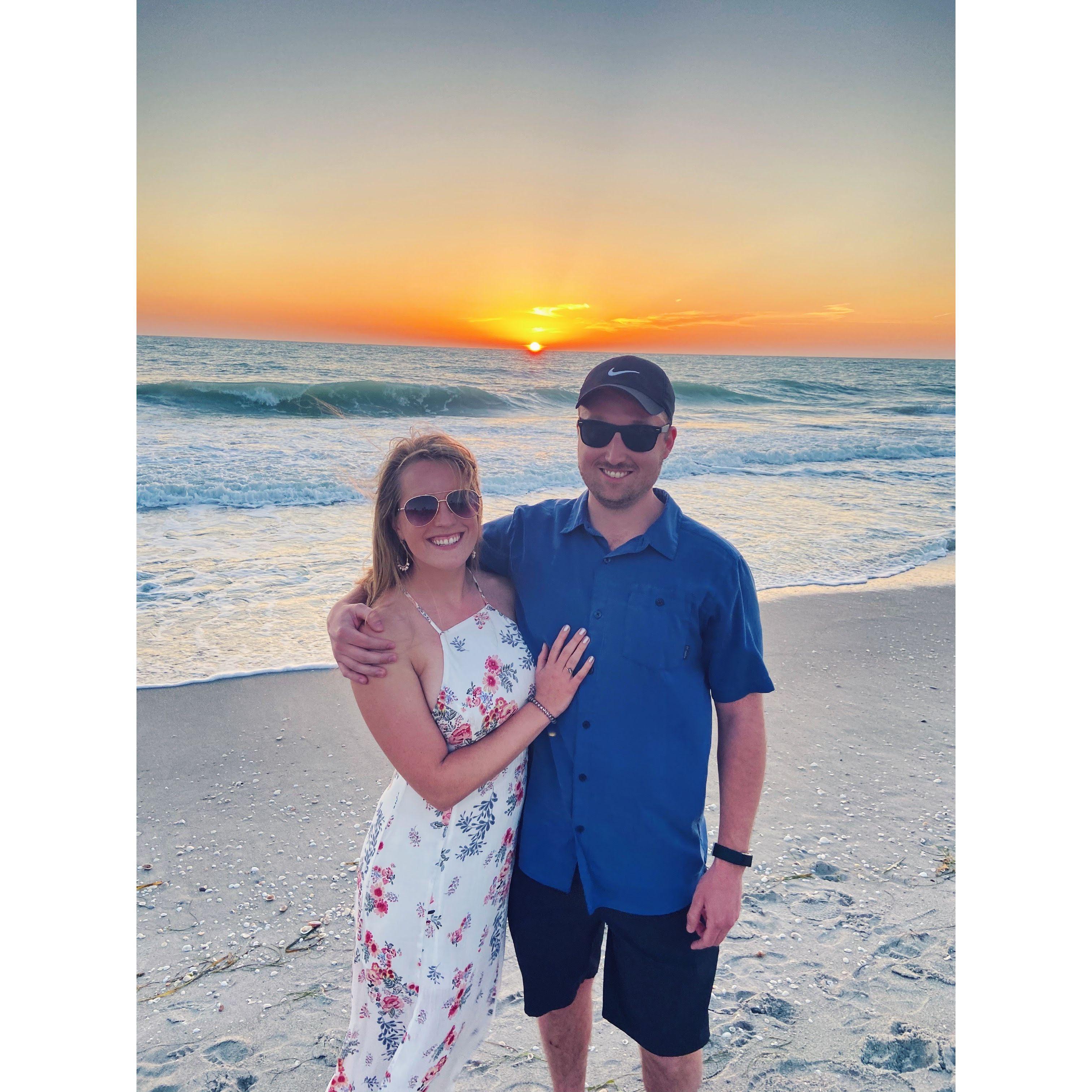 Our first trip together to Fort Myers, we're on Captiva Beach.