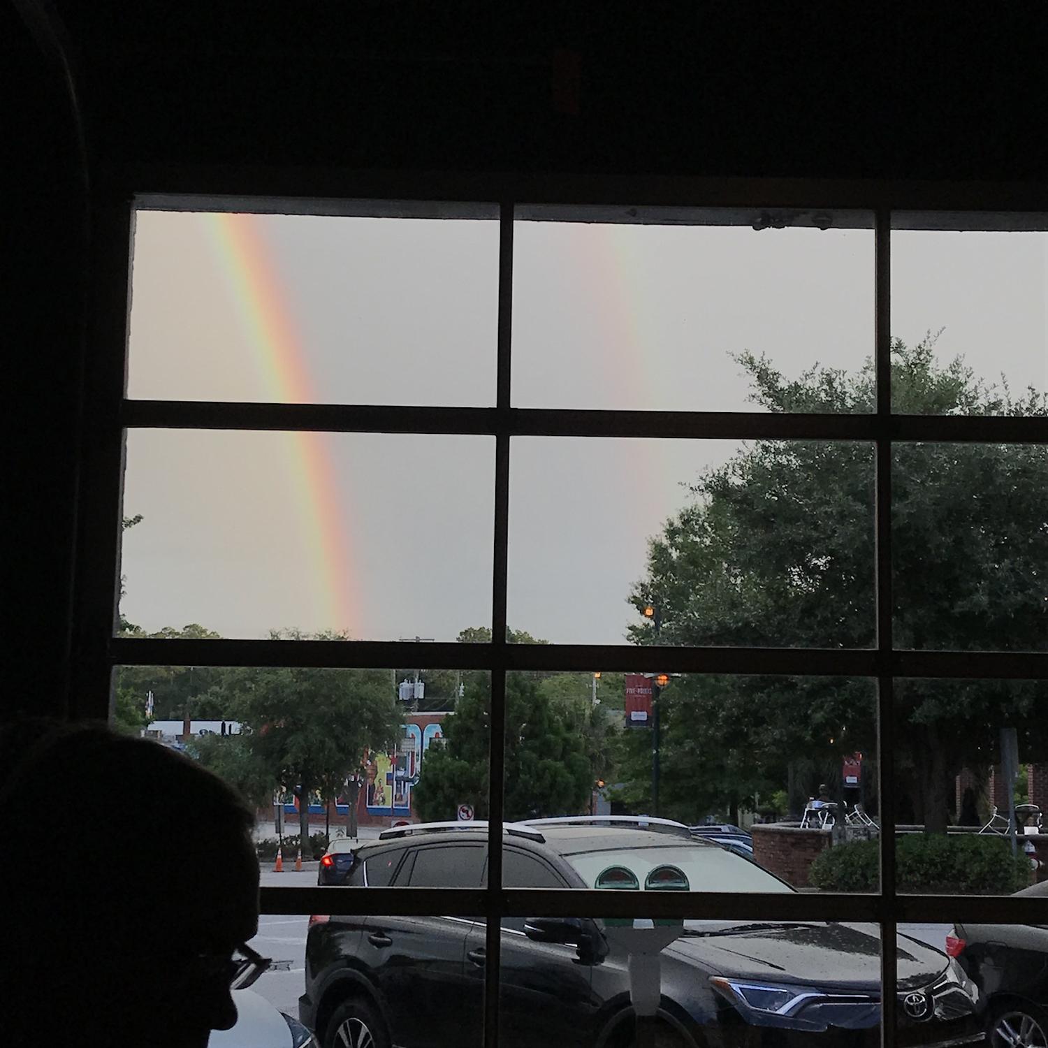 The double rainbow that appeared on Max and Brenna’s first date. July 9, 2020.