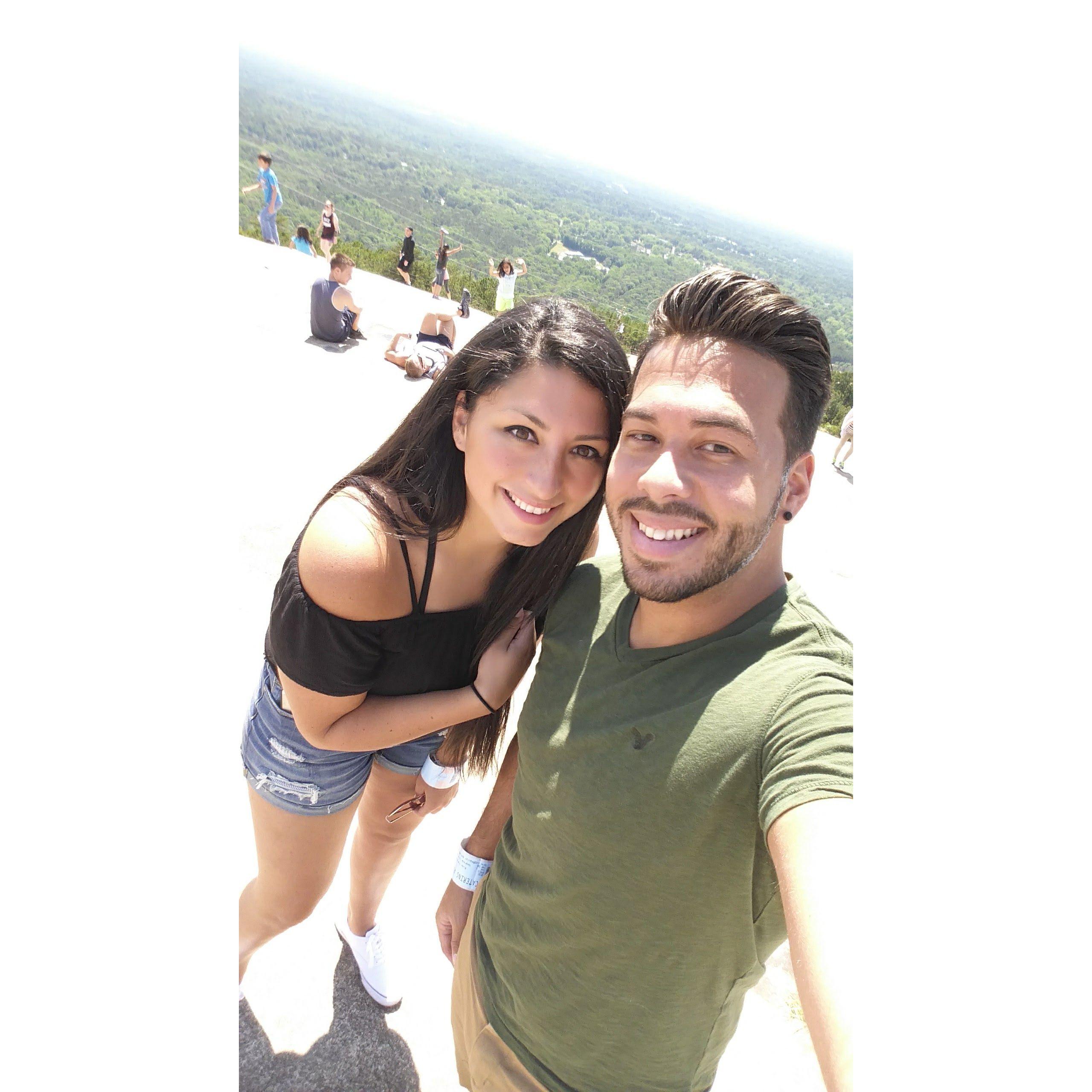 One of our first photos together, David and I on top of Stone Mountain Georgia!