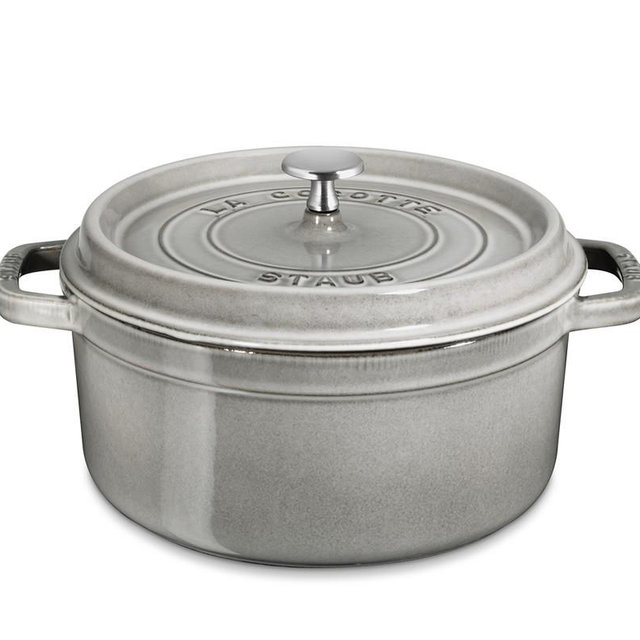 Staub Cast-Iron Round Cocotte, 4-Qt., Graphite