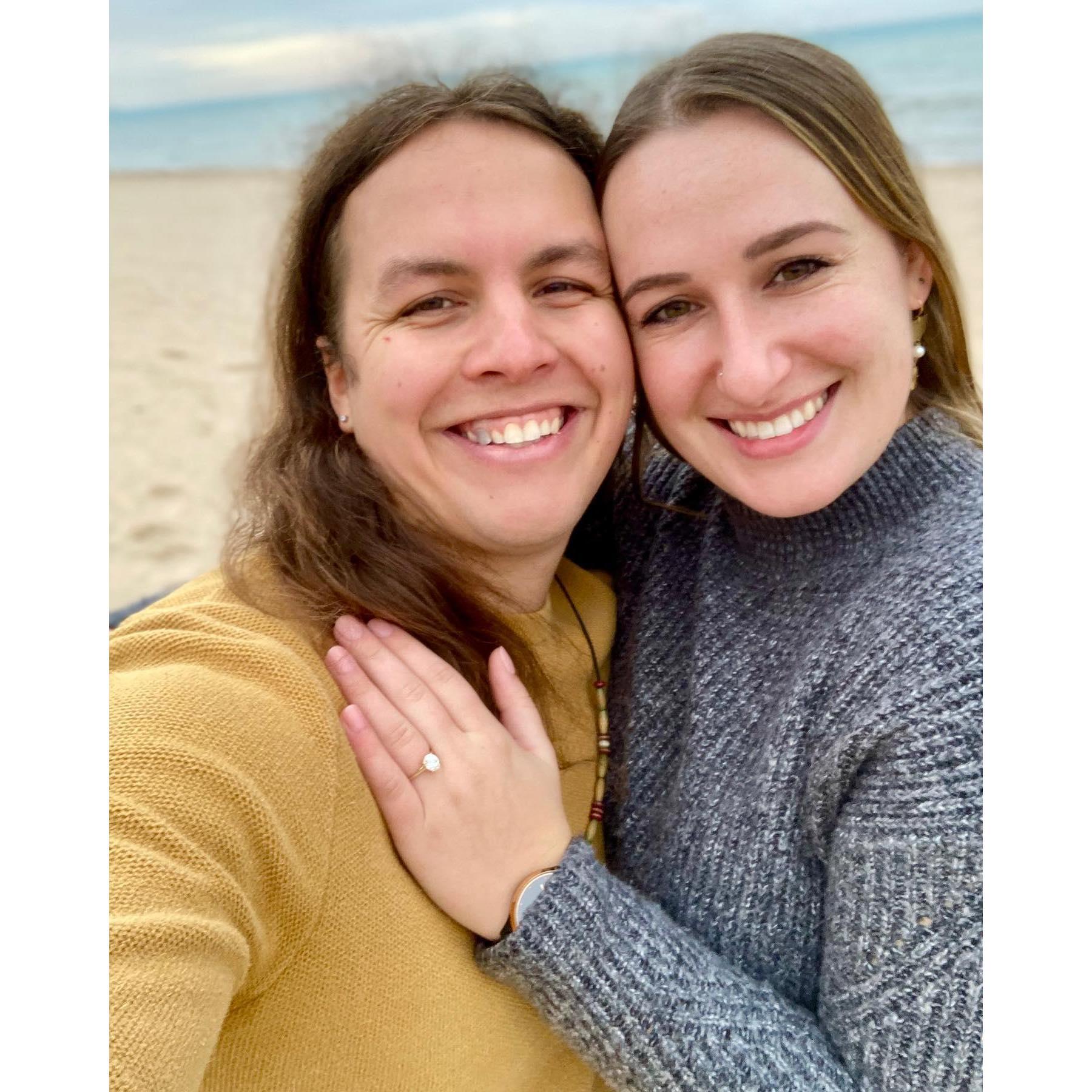 Our Thanksgiving engagement at Harrington Beach State Park