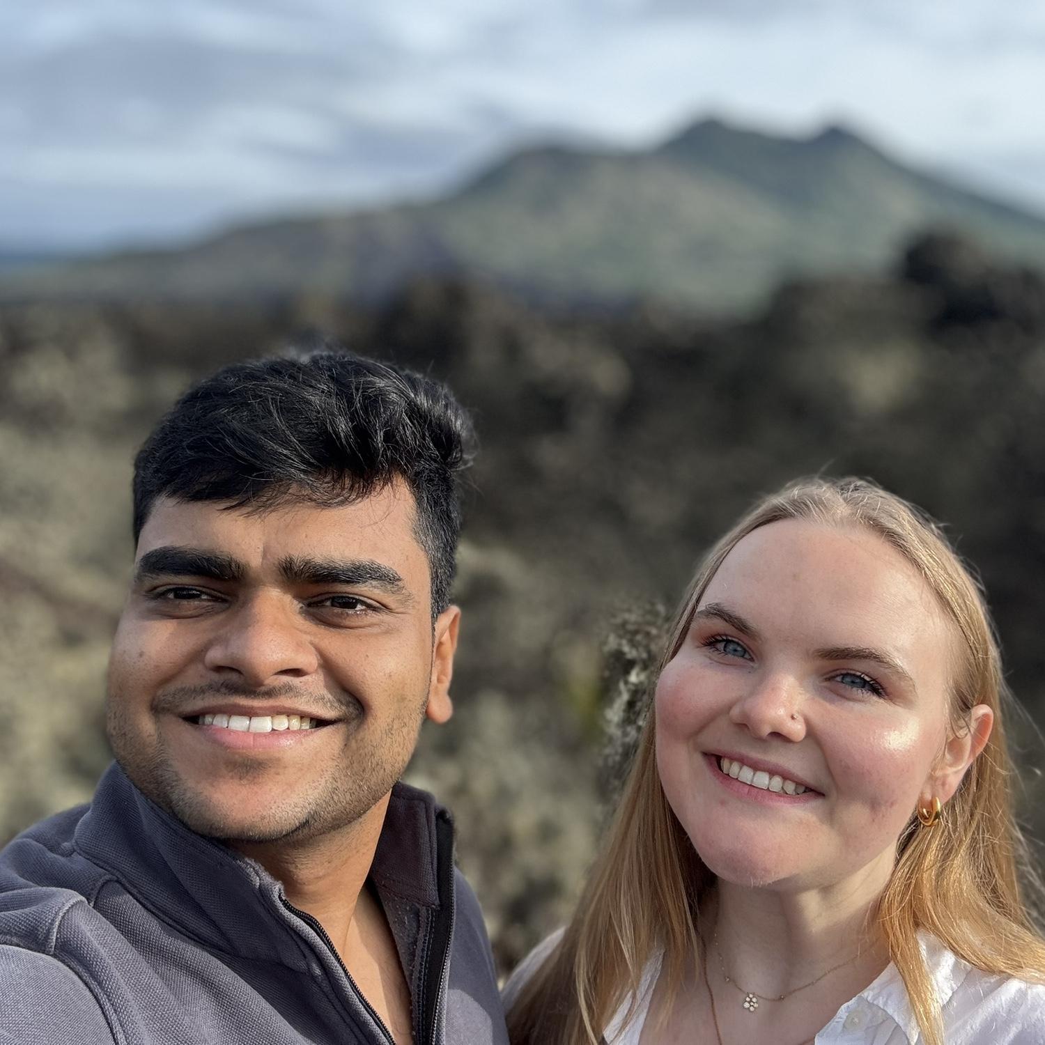 This photo was taken at the lava fields in Ubud, Bali in the morning on the day Anirudh proposed to Mary.