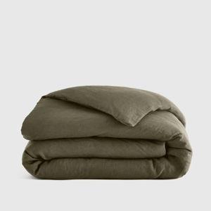 European Linen Duvet Cover in Dusty Olive