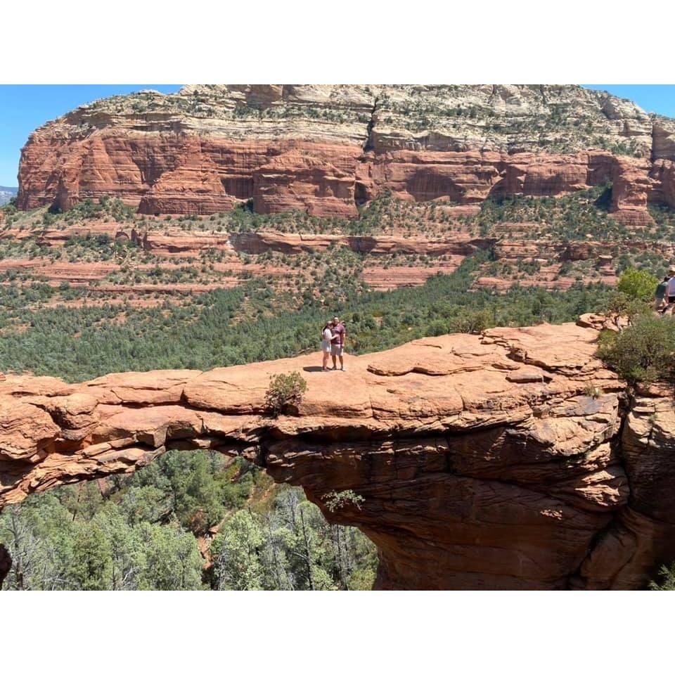 Hiked Devil's Bridge in Sedona for our birthday in August 2020.