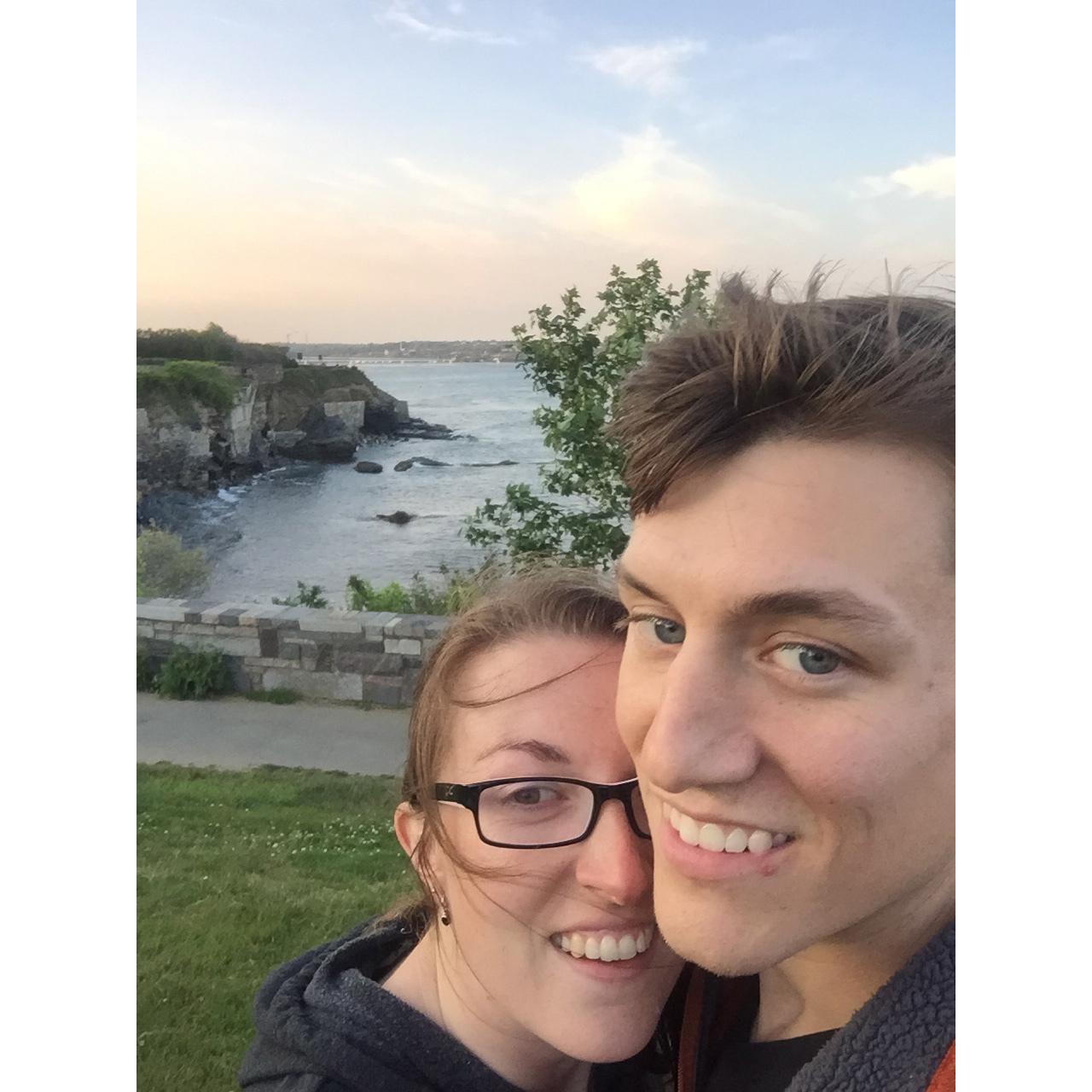 The beautiful view on the Newport Cliff Walk, a place we went often when we lived in RI!
