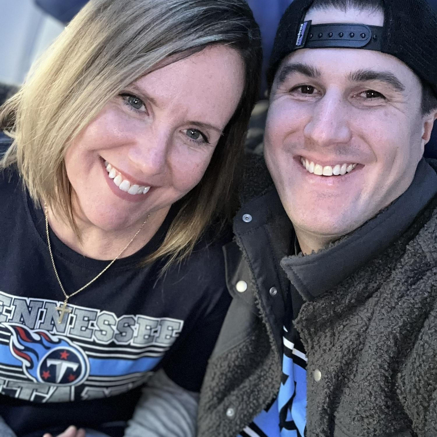 Smiling even though our Titans lost to the Jaguars.  The last minute trip was still worth it for a short visit with the Nakaguchis and Bun Bun.