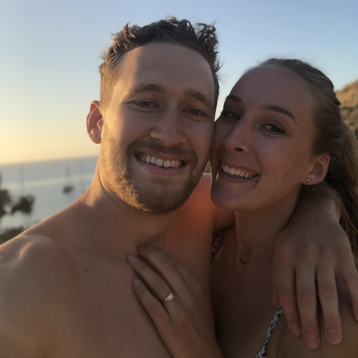 Moments after we got engaged in Two Harbors, Catalina.