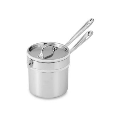 All-Clad Stainless Steel 2 qt. Saucepan with Double Boiler and Lid