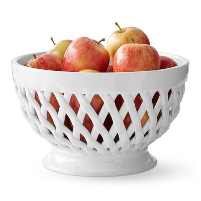 Woven Fruit Basket, White