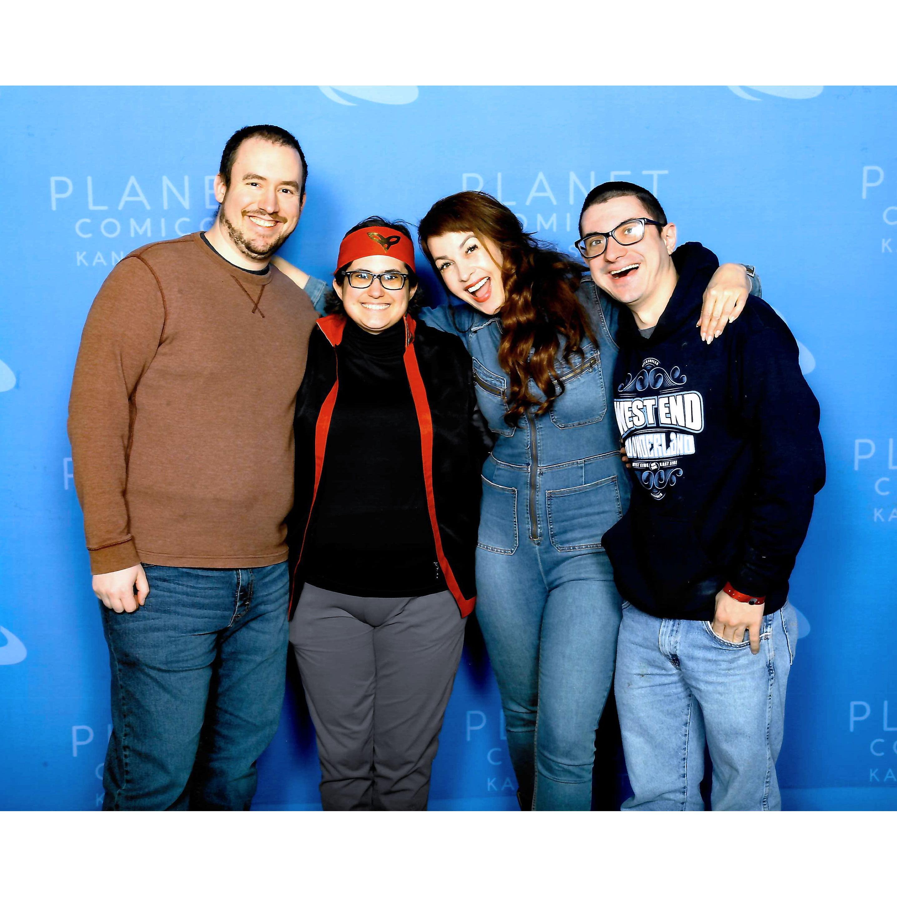 Meeting Grey DeLisle with Alex at Planet Comicon Kansas City 2023