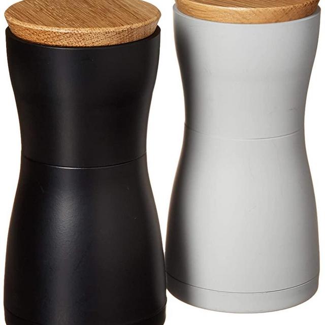 AdHoc Twin Salt & Pepper Mill Gift Set, 5.5", White/Black