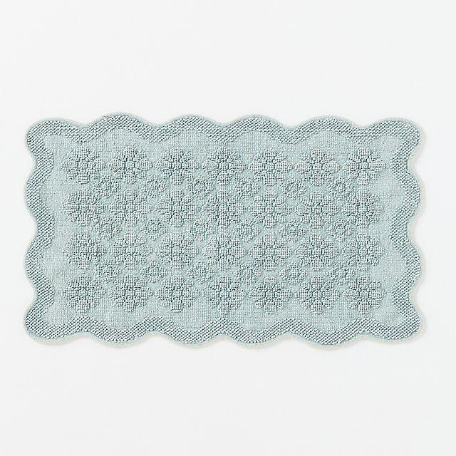 Benni Hand-Woven Floral Wavy Border Bathmat