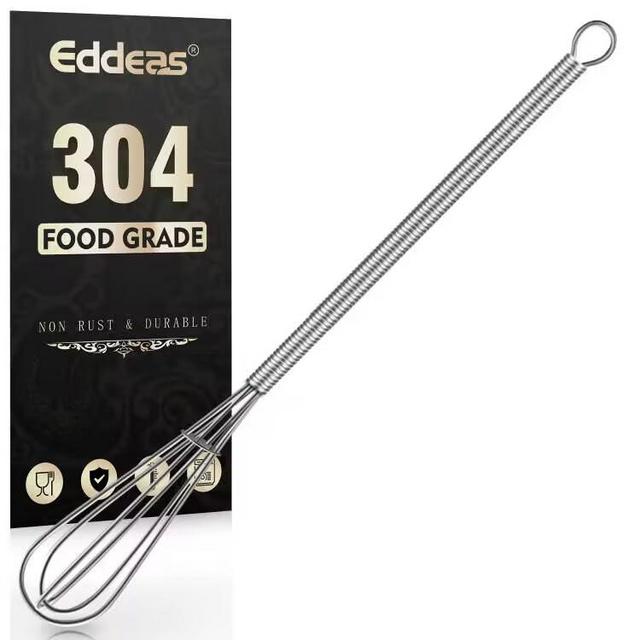 Long Mini Whisks Stainless Steel, Eddeas Skinny Small Whisk 10 inch Tiny Whisk With Long handle for Whisking, Beating, Mixing Sauces, Blending Ingredients Kitchen Small Wisk