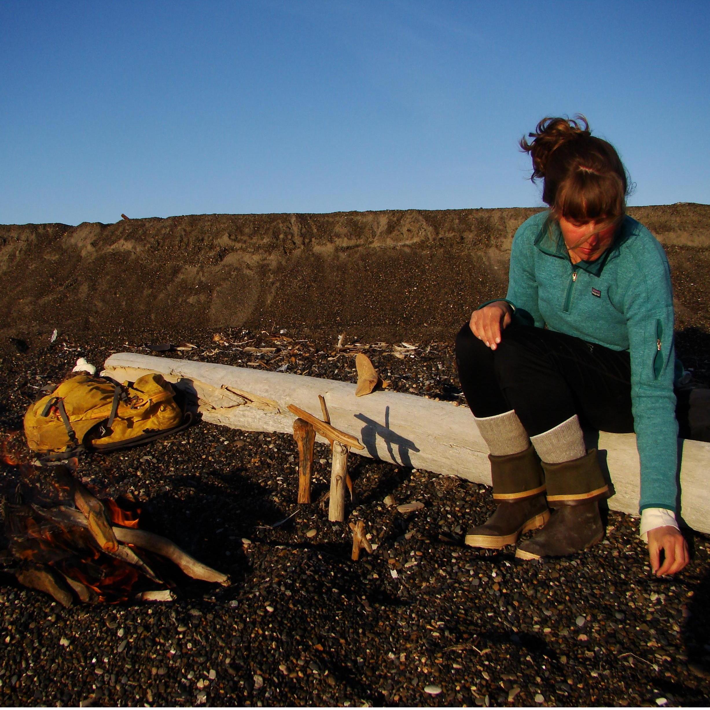 Photo of Meg taken by Kevin on their first date 4-wheeling on the beaches of the Arctic Ocean in Utqiaġvik Alaska.