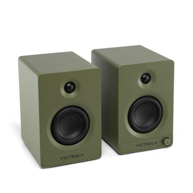 Tempo Bluetooth Bookshelf Speakers- Matte Green