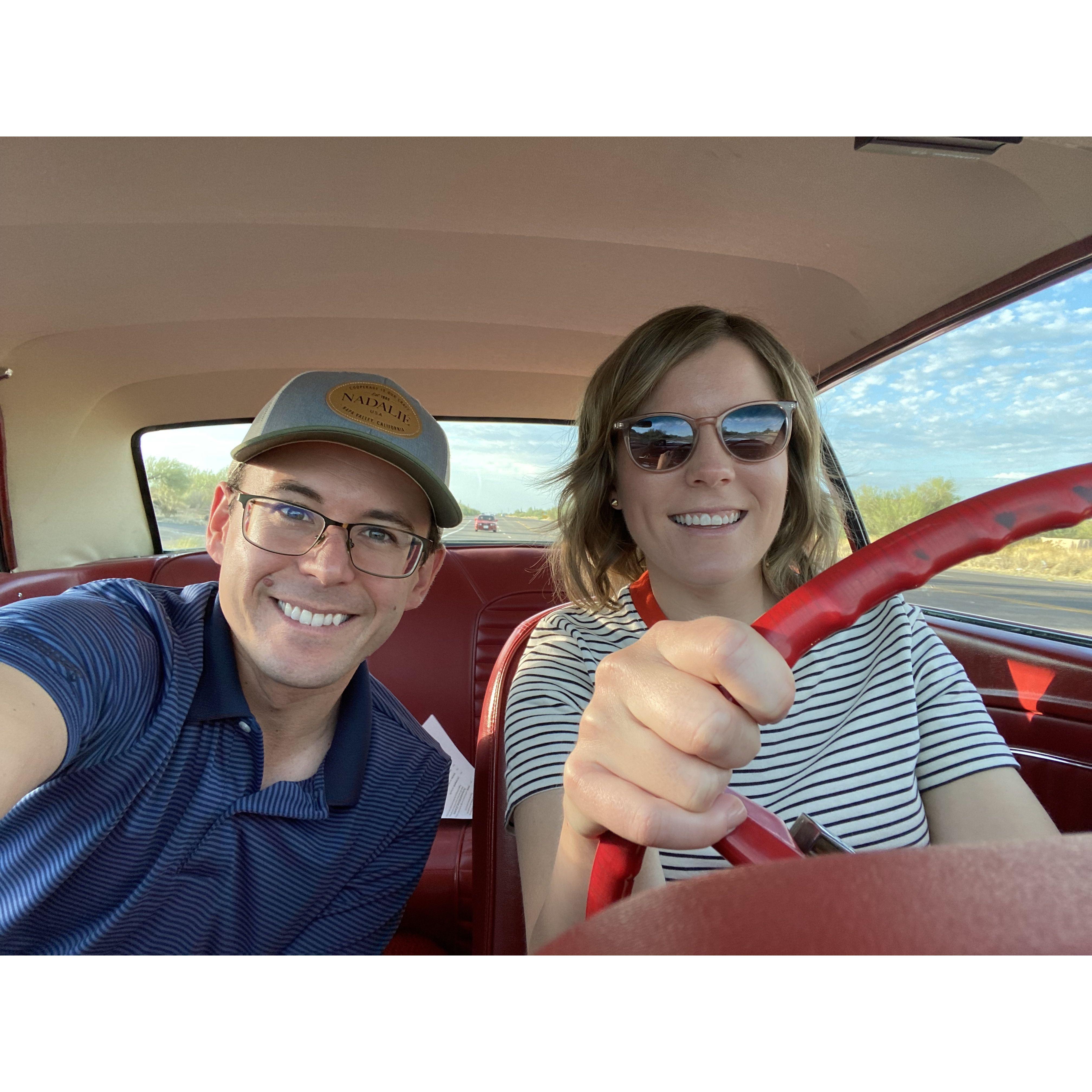 Driving Lauren's dad Mark's Mustang on the first ever Leinweber Family & Friends Car Tour