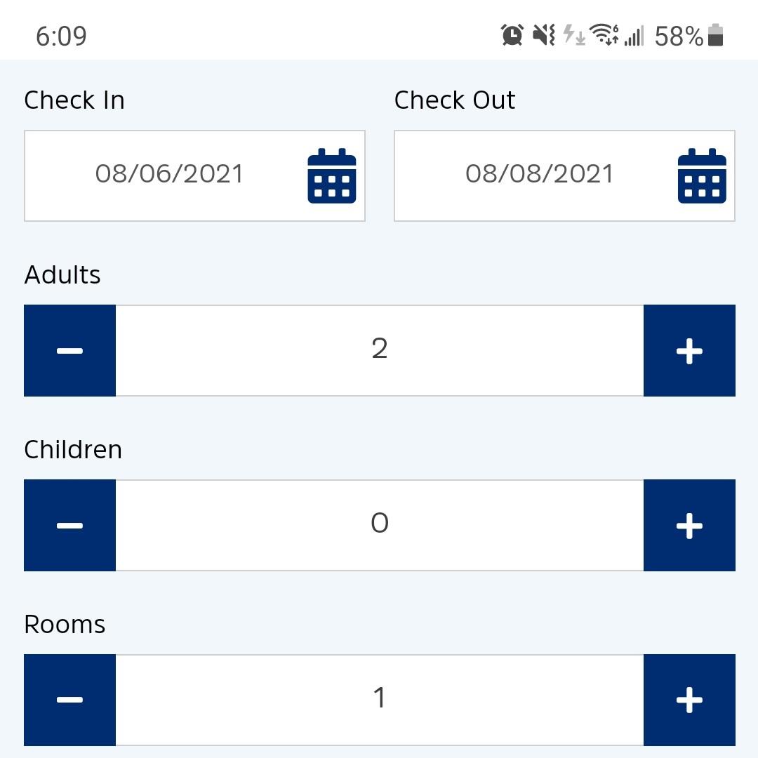 After you put in your dates and select a room on the hotel block site. it will look like this and the next photo. MOBILE VIEW