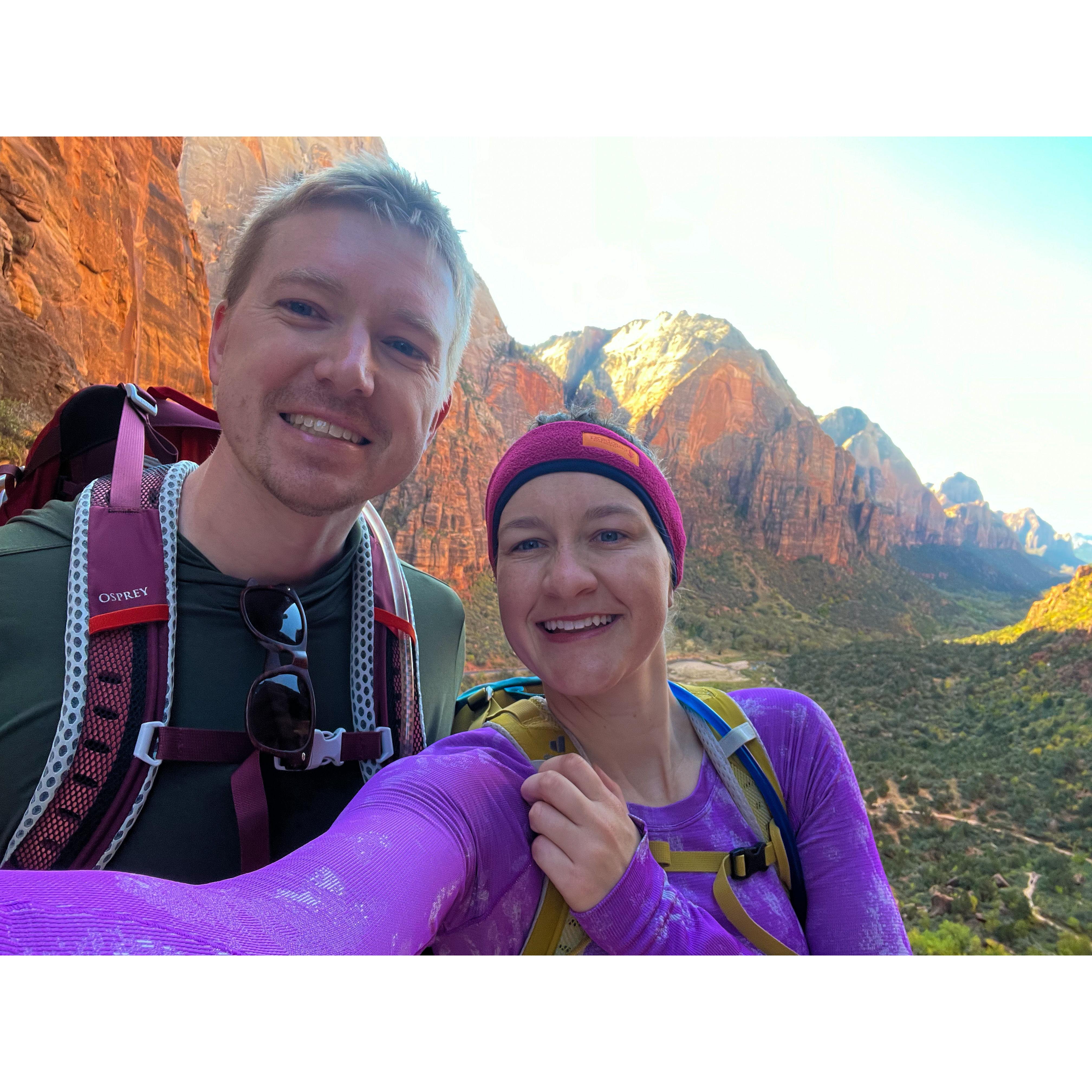 On the way up to Angel's Landing in Zion National Park
