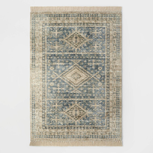 7'x10' Pine Brook Diamond Persian Rug Blue - Threshold™ designed with Studio McGee