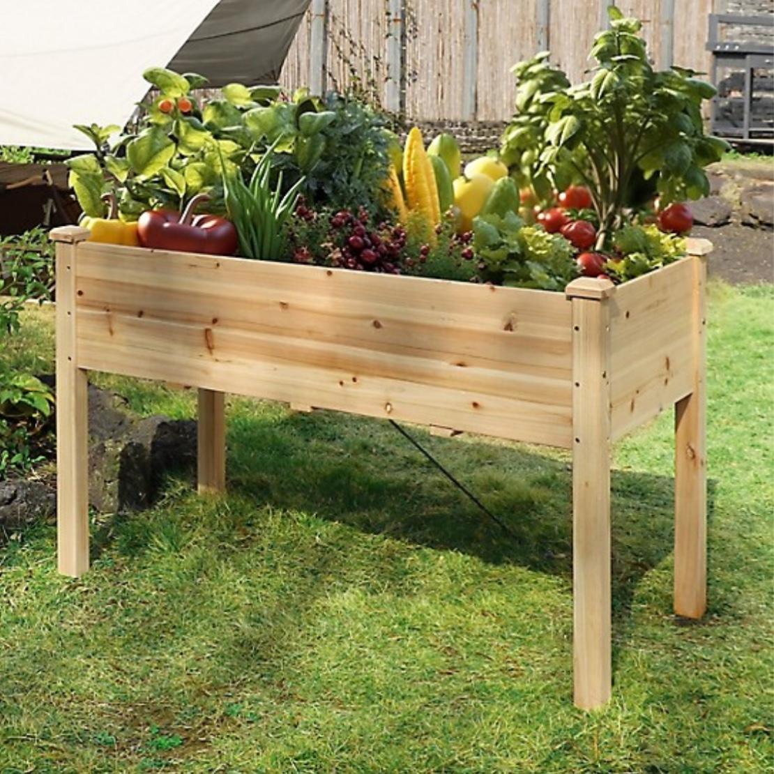 Veikous Cedar Raised Garden Bed Elevated Planter Box with Drainage Holes, 47 in. x 23 in. x 30 in.