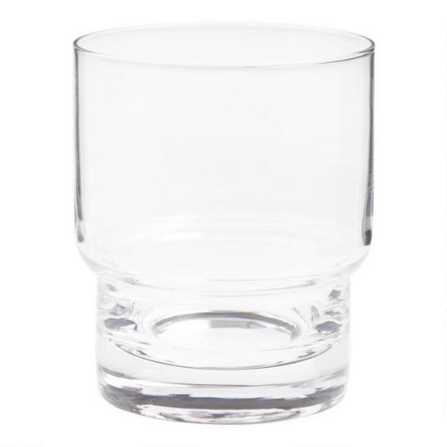 Clear Stackable Double Old Fashioned Glass Set of 2