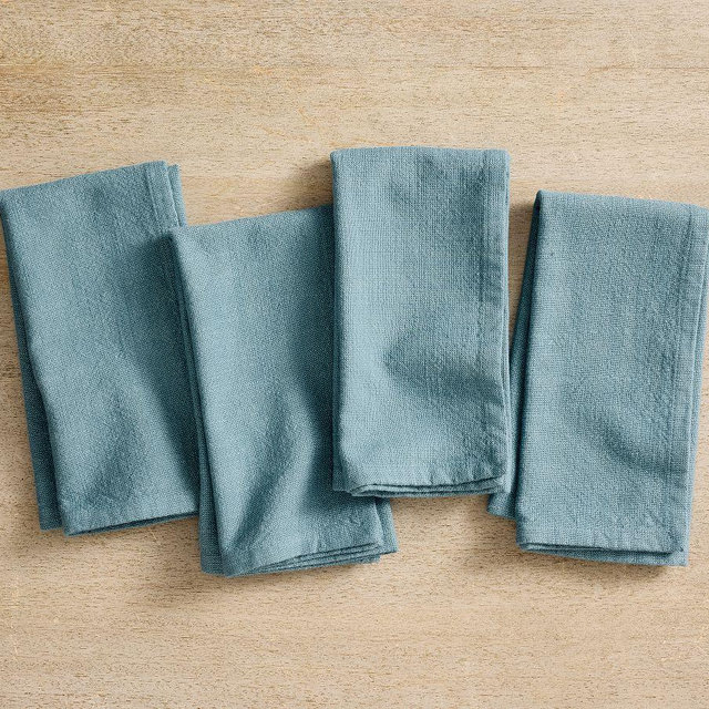 Organic Cotton Casual Napkins, Set of 4 - Ocean Blue