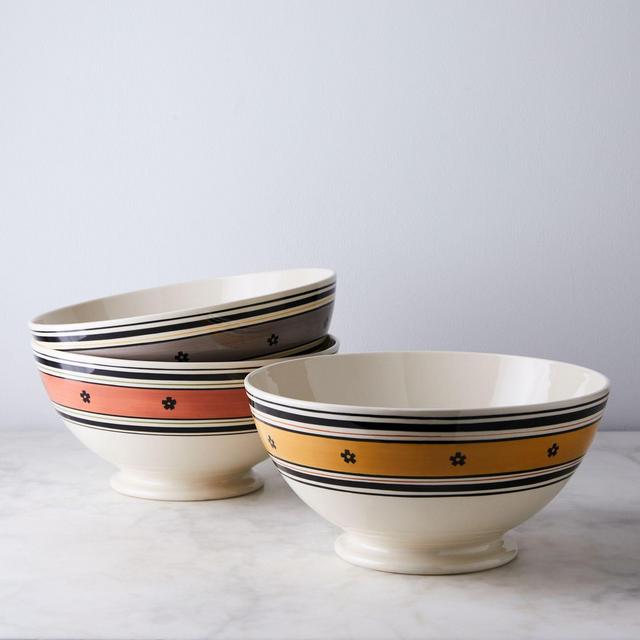 Sir Madam Hand-Painted Serving Bowls - Yellow