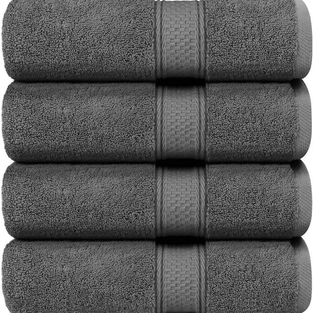 Utopia Towels - Bath Towels Set, Luxurious 700 GSM 100% Ring Spun Cotton - Quick Dry, Highly Absorbent, Soft Feel Towels, Perfect for Daily Use (4-Pack) (Grey)