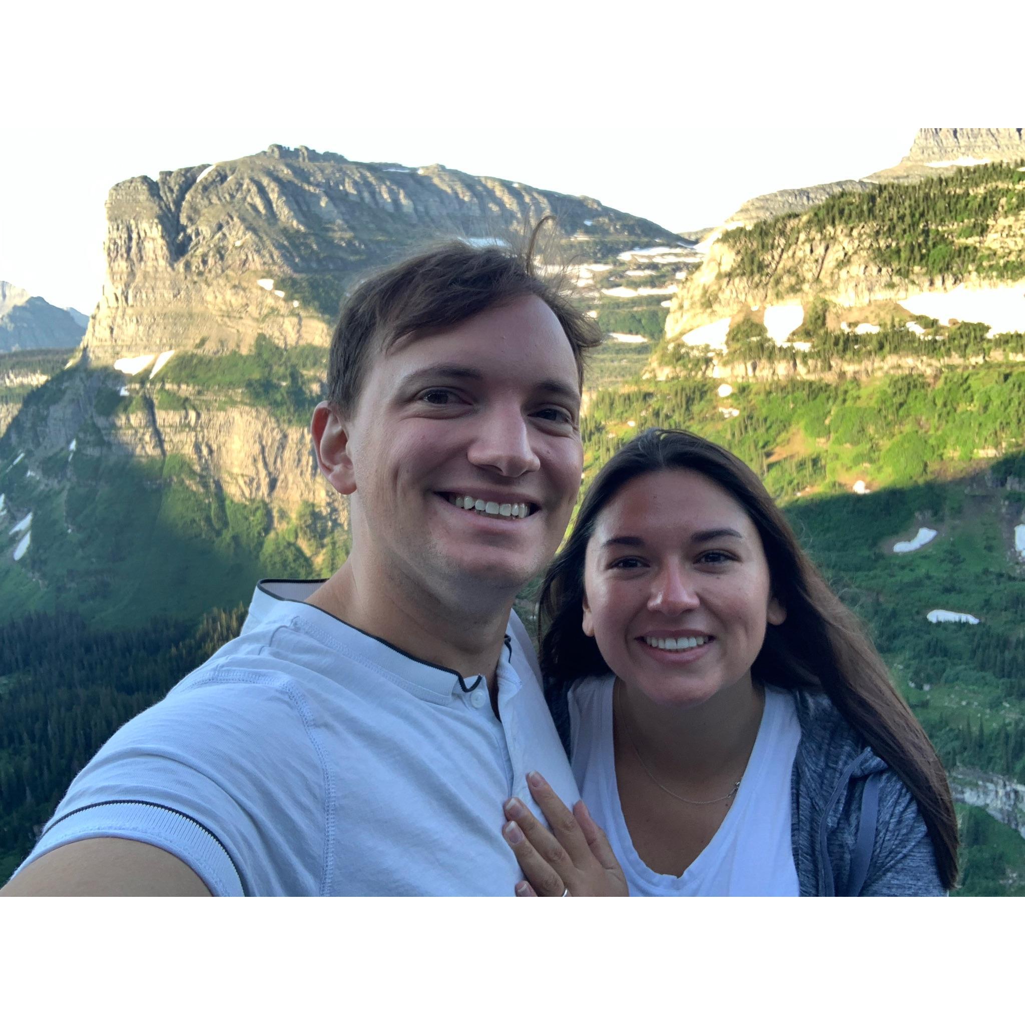 Megan and Mike in Glacier National Park moments after he proposed. If you look closely, you can see that Megan is still crying... lol.