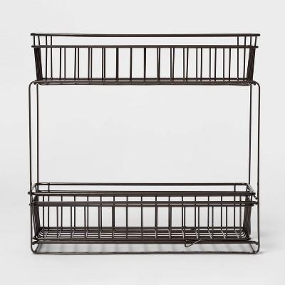2 Tier Slide Out Storage Rack Slim Bronze - Threshold&#8482;
