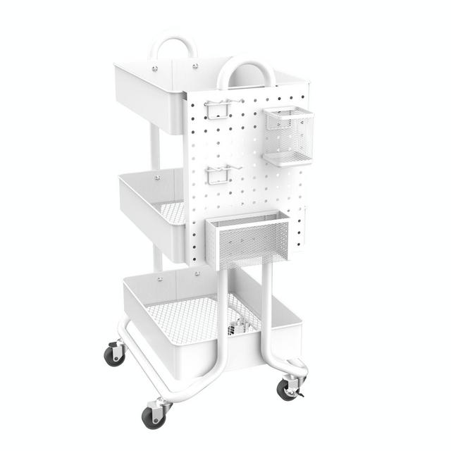 Squared Away™ Organizer Cart Pegboard & Accessories in White