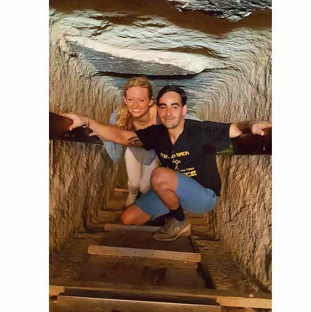 Inside a pyramid tomb at Giza