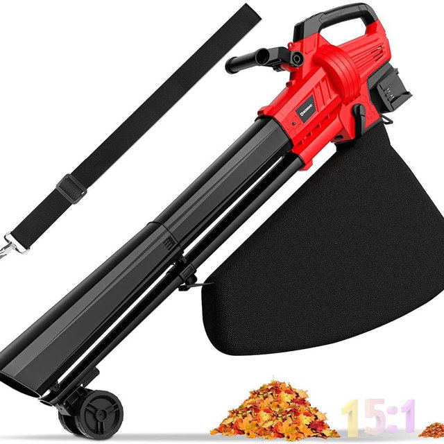 3-in-1 Leaf Vacuum Cordless with Bag Compatible for Milwaukee 18V Battery, Electric Leaf Mulcher & Leaf Vacuum with Bag 40L, Cordless Leaf Blowers for Lawn Care, 5 Speeds, Turbo Mode(Not Battery)