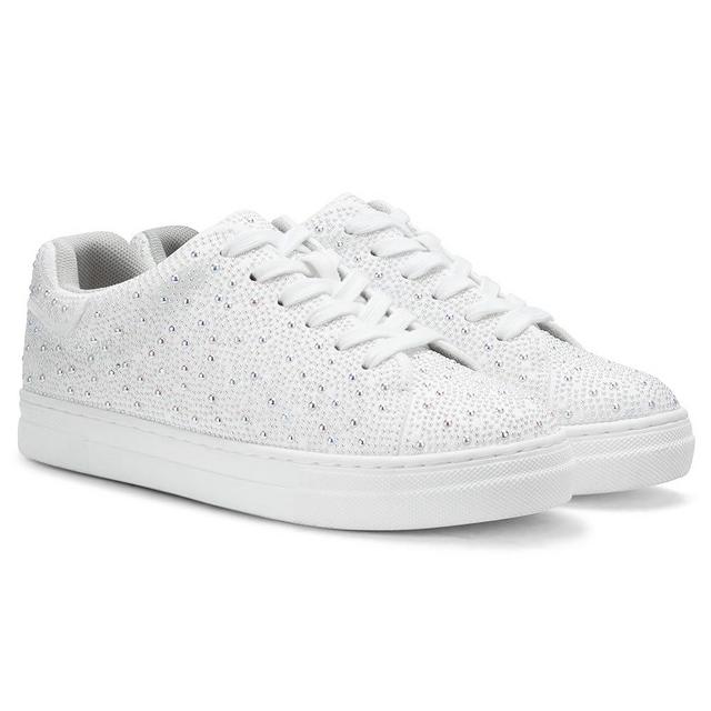 PARTY Women's Glitter Fashion Star Sneakers Low Top Platform Lace Up Comfortable Wedding Walking Shoes