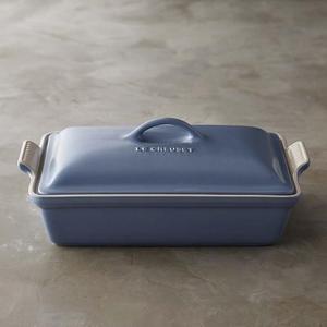 Le Creuset Heritage Stoneware Rectangular Covered Casserole, Mineral Blue