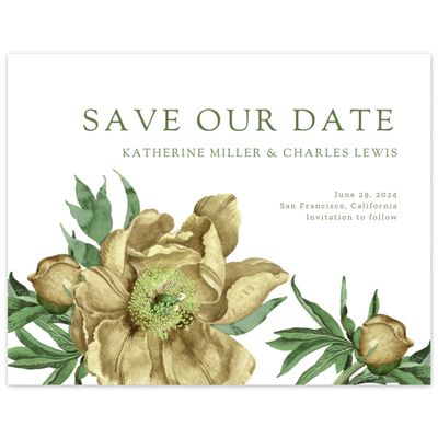 Yellow Spring Wedding Digital Save the Date - Sparrow Landscape