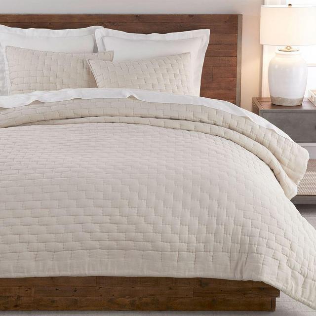 Bliss Cotton Linen Blend Quilt, King/Cal King, Flax