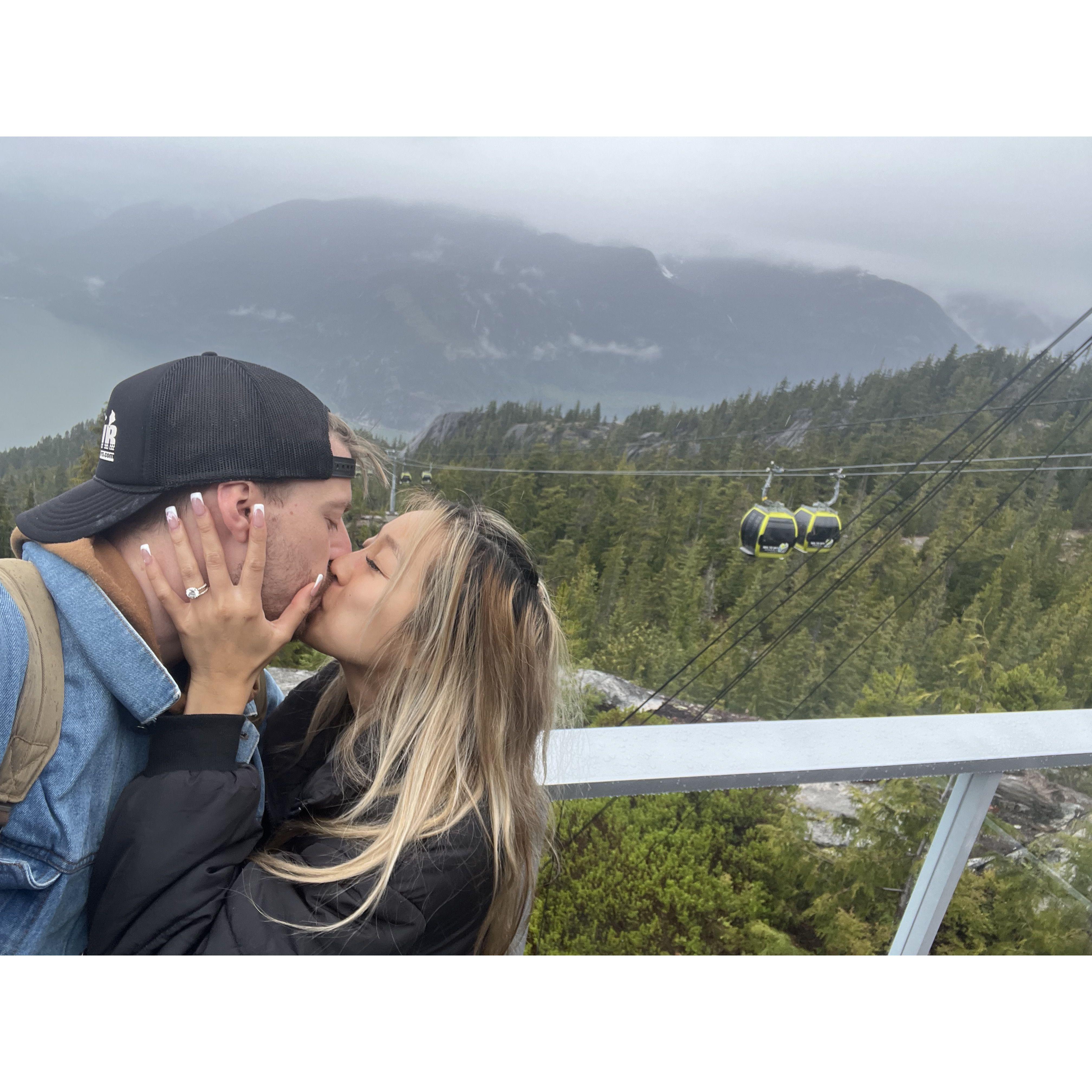 After we got engaged we headed to Vancouver and we were in bliss! Those gondolas copied us..