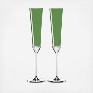 Metal Champagne Toasting Flute, Set of 2
