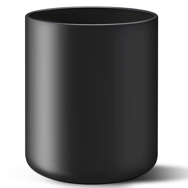 Black Utensil Holder for Kitchen Counter, Matte Ceramic Cooking Utensils Holder for Countertop Easy to Clean, High 6.3” Modern Spatula Holder Crock for Kitchen 4.5×6.3 In By LATCHHOOK
