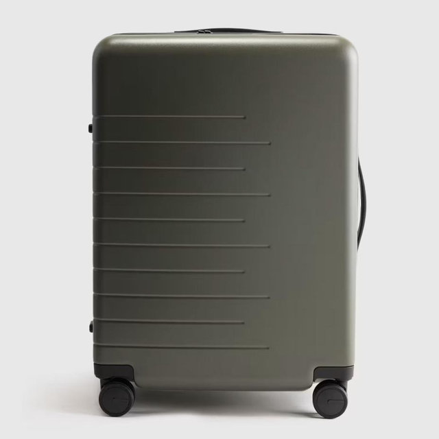 Expandable Large Check-In Suitcase in Olive