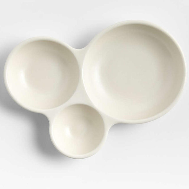 Mezze Ceramic Tapas 3-Part Ceramic Server