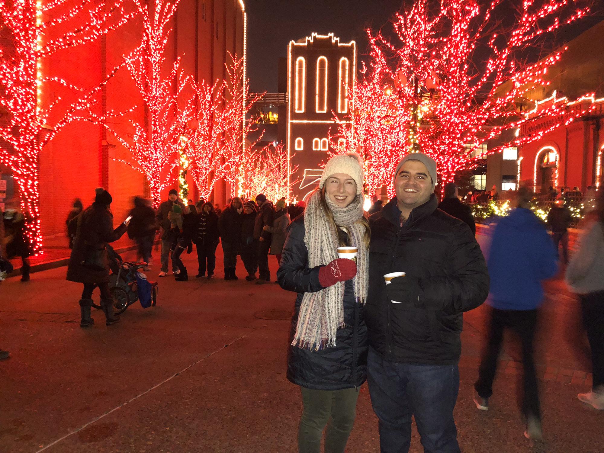 Winter 2018 holiday lights at the Anhueser Busch factory in St. Louis