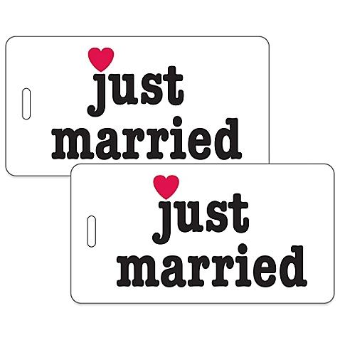 Just Married 2-Piece Bag Tag Gift Set