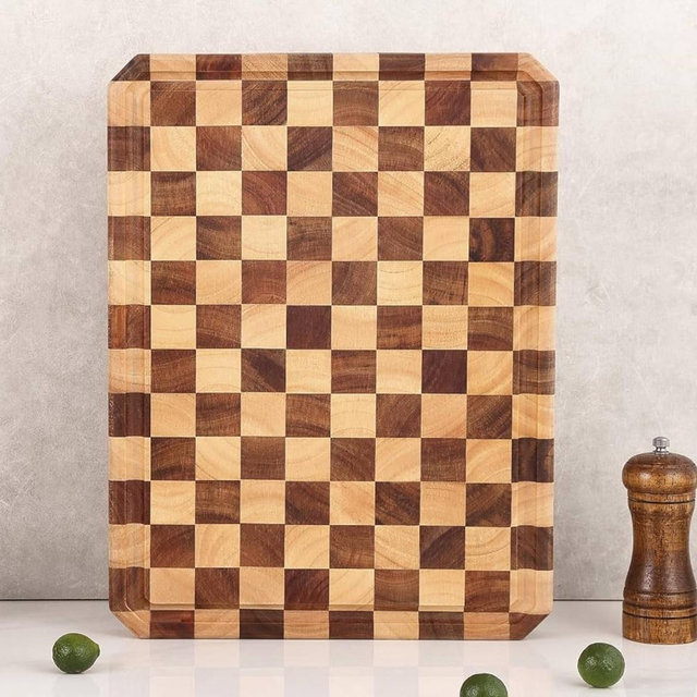 Acacia Wood Cutting Boards for Kitchen-Large Wooden Cutting Boards for Chopping Meat, Cheese, Fruits, and Vegetables