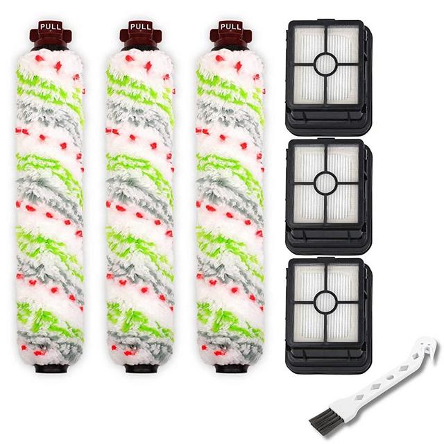 Replacements Parts for Bissell CrossWave PET PRO CrossWave Vacuum Cleaner Cordless, Pet Brush Rolls, Multi Surface Brush Rolls & Filters (3 Pet Brush Rolls+3 Filters)