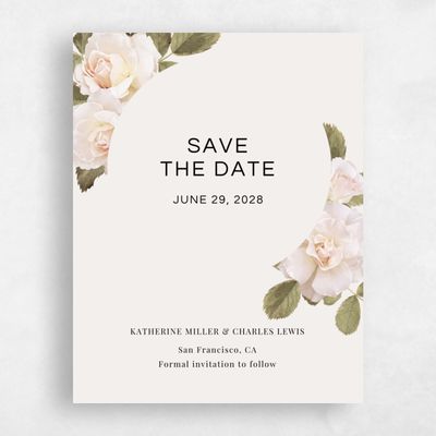Beige Magnet Wedding Save the Date - Woads Corner