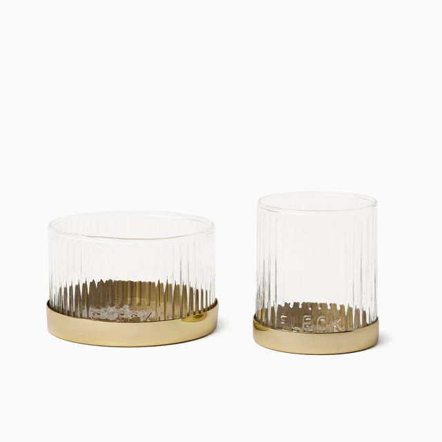 Fleck Fluted Glass Votive Set